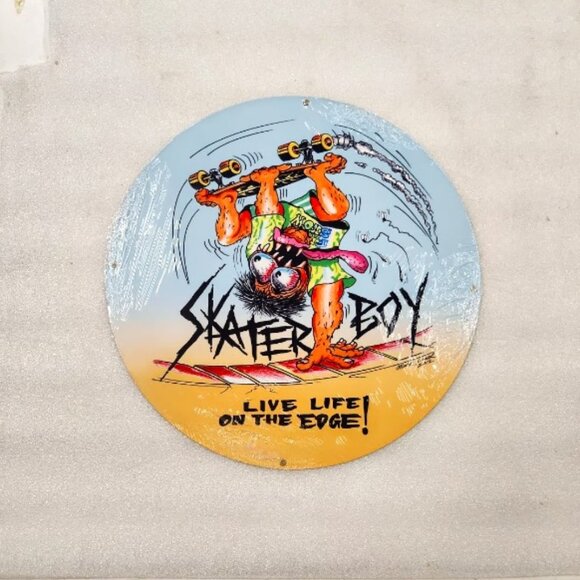skateboard 14" Skater Boy tricks live life on edge steel metal sign race gift